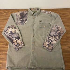Scottish Greys Vintage Hunting Camo Men's Long Sleeve Button Down Shirt